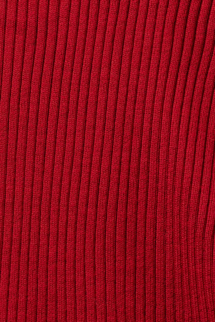 Gerippter Cardigan mit Zipfelsaum, DARK RED, detail image number 5