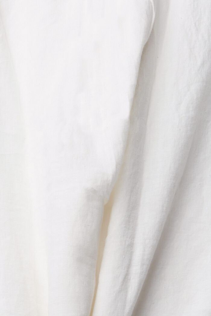 Hemd mit Stegkragen aus 100% Leinen, WHITE, detail image number 4
