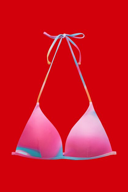 Wattierter Triangel-Bikini in Batikoptik