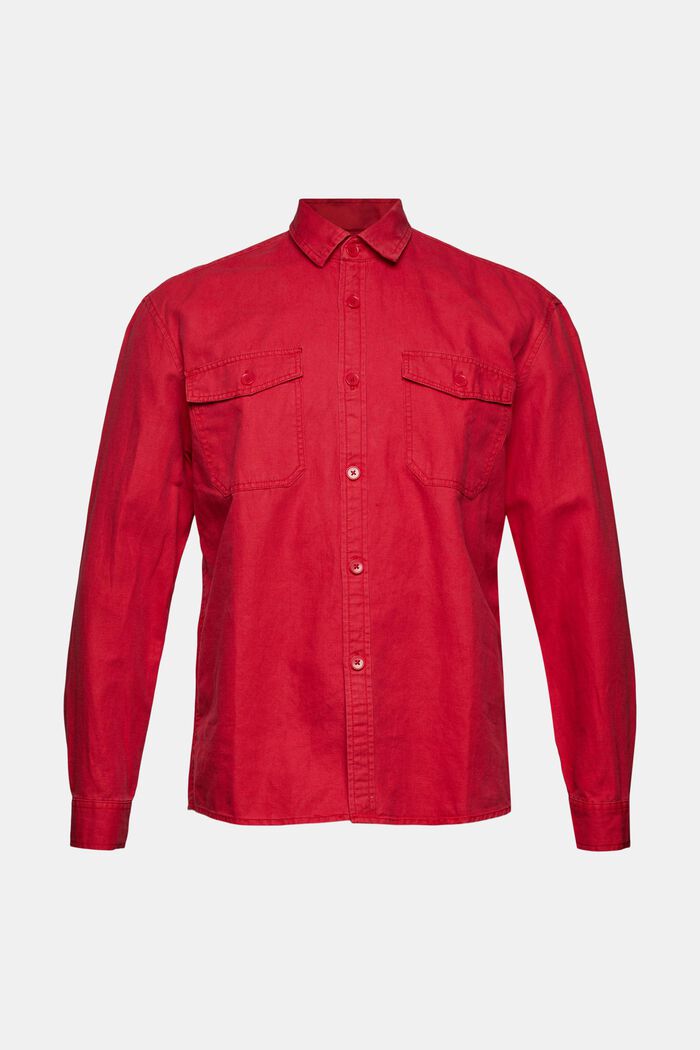 Aus Leinen-Mix: Oversize-Hemd, RED, detail image number 2