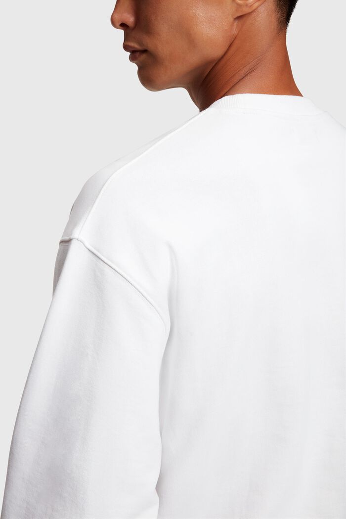 Sweatshirt mit matt-glänzendem Logo-Aufnäher, WHITE, detail image number 3