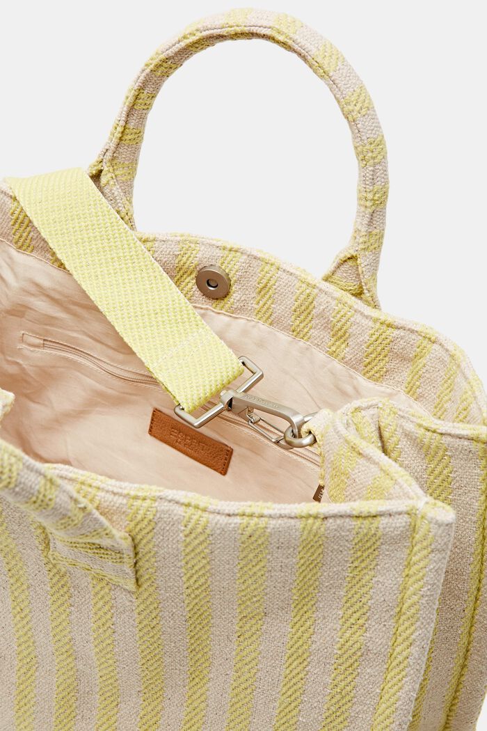 Gestreifter Shopper, LIME YELLOW, detail image number 4