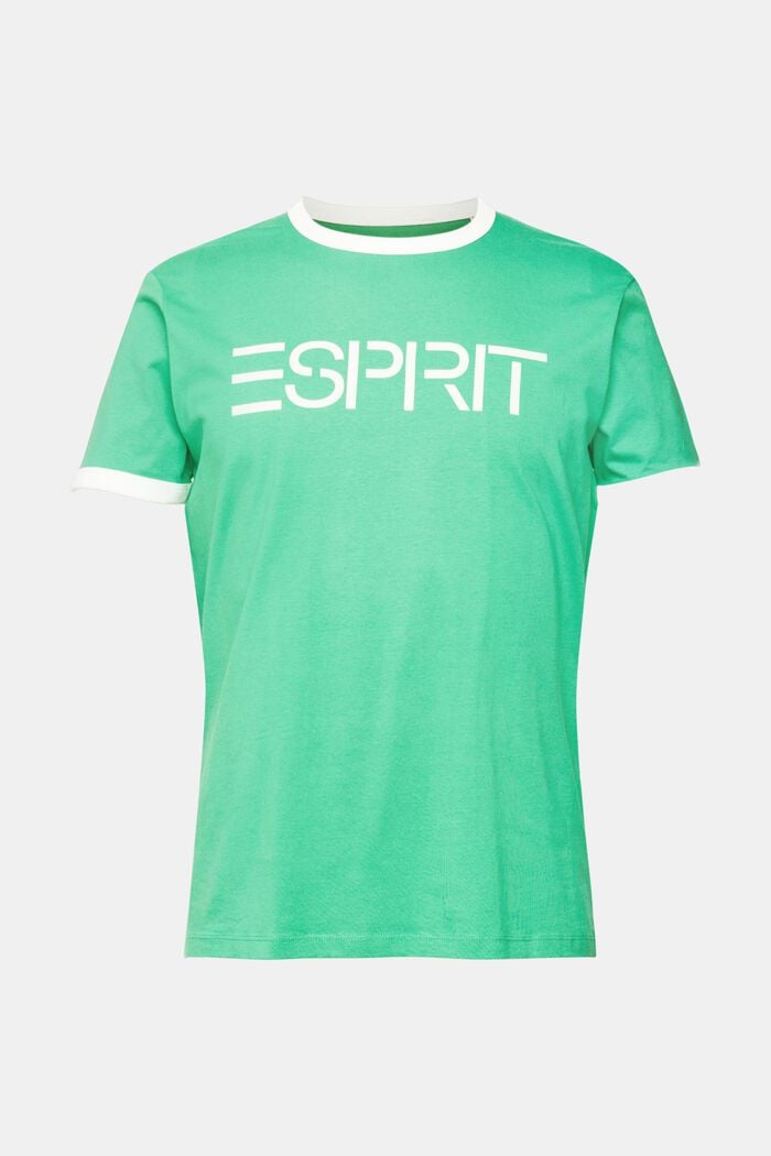 Jersey-T-Shirt mit Logo-Print, GREEN, overview