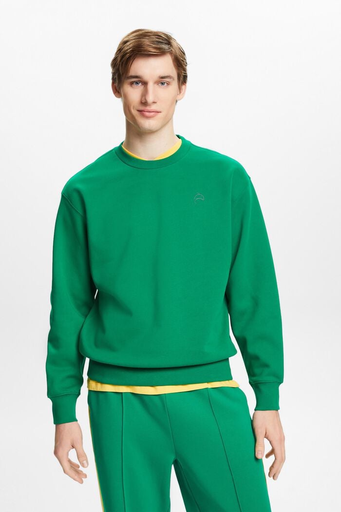 Sweatshirt mit kleinem Delfinprint, GREEN, detail image number 0