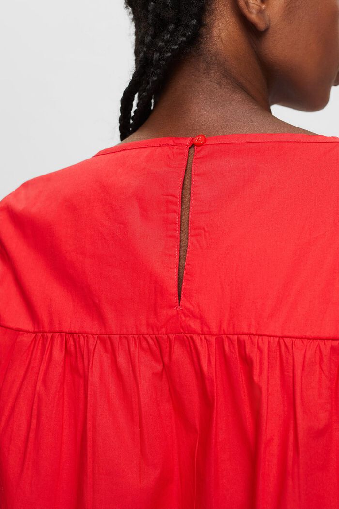 Bluse mit kurzen Ärmeln, Bio-Baumwolle, RED, detail image number 2