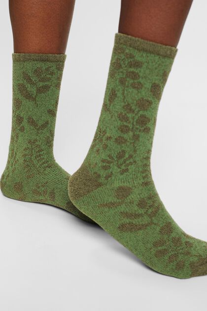 Geblümte Frottee-Socken, Bio-Baumwolle