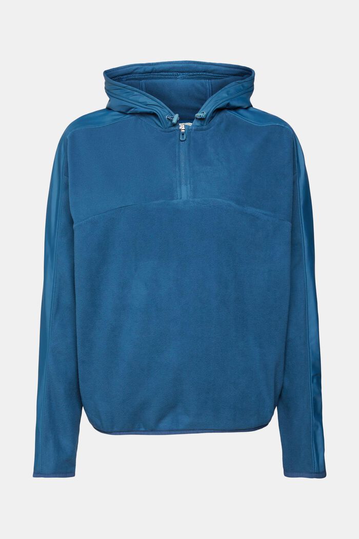 Fleece-Sweatshirt mit Kapuze, PETROL BLUE, detail image number 6