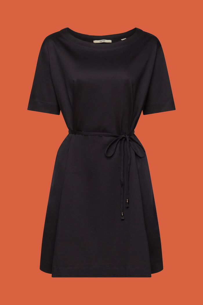 Jersey-Minikleid, 100 % Baumwolle, BLACK, detail image number 6