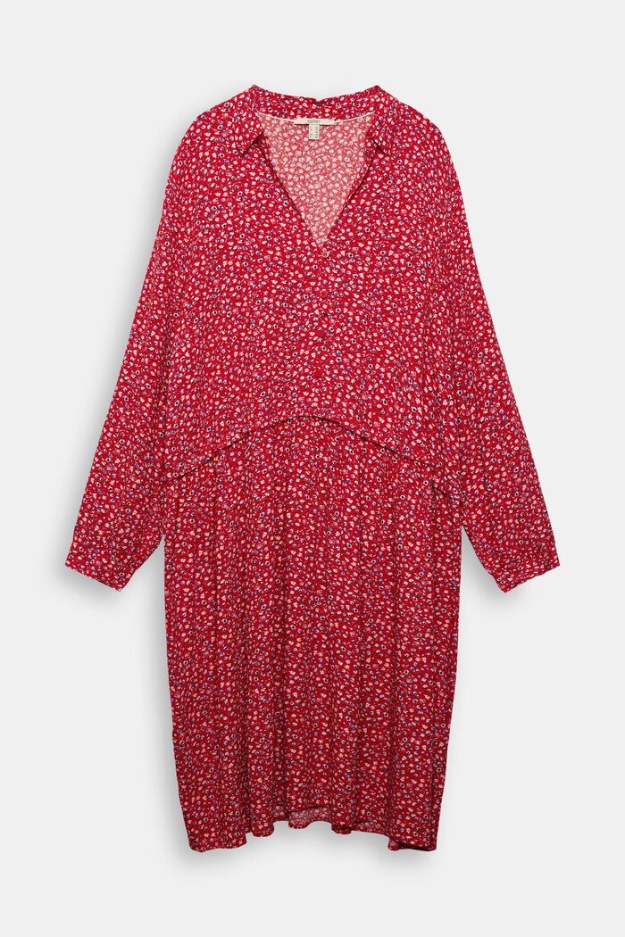 CURVY Print-Kleid aus LENZING™ ECOVERO™, RED, detail image number 0