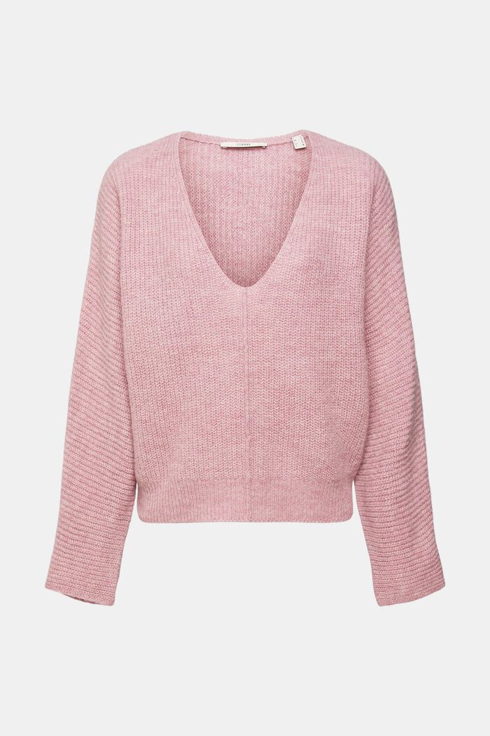 Cropped-Pullover aus Wollmix, LIGHT PINK, detail image number 2