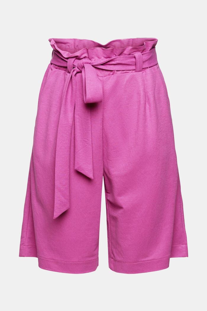 Shorts im Paperbag-Stil mit Bindegürtel, PINK FUCHSIA, detail image number 5