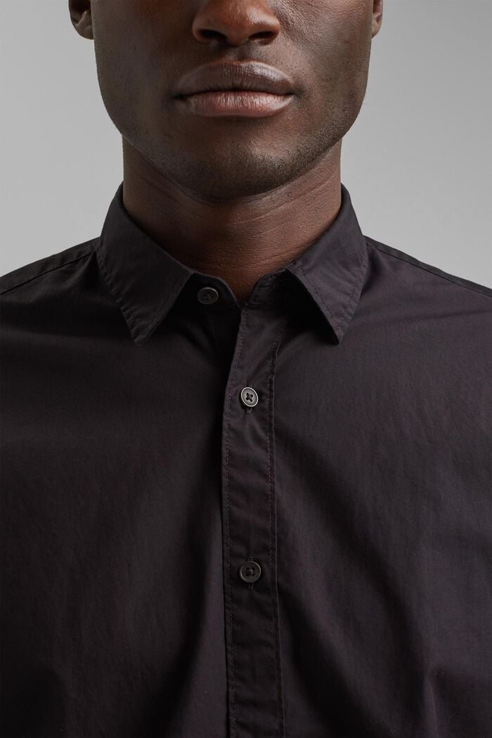 Hemd aus 100% Pima Bio-Baumwolle, BLACK, detail image number 2