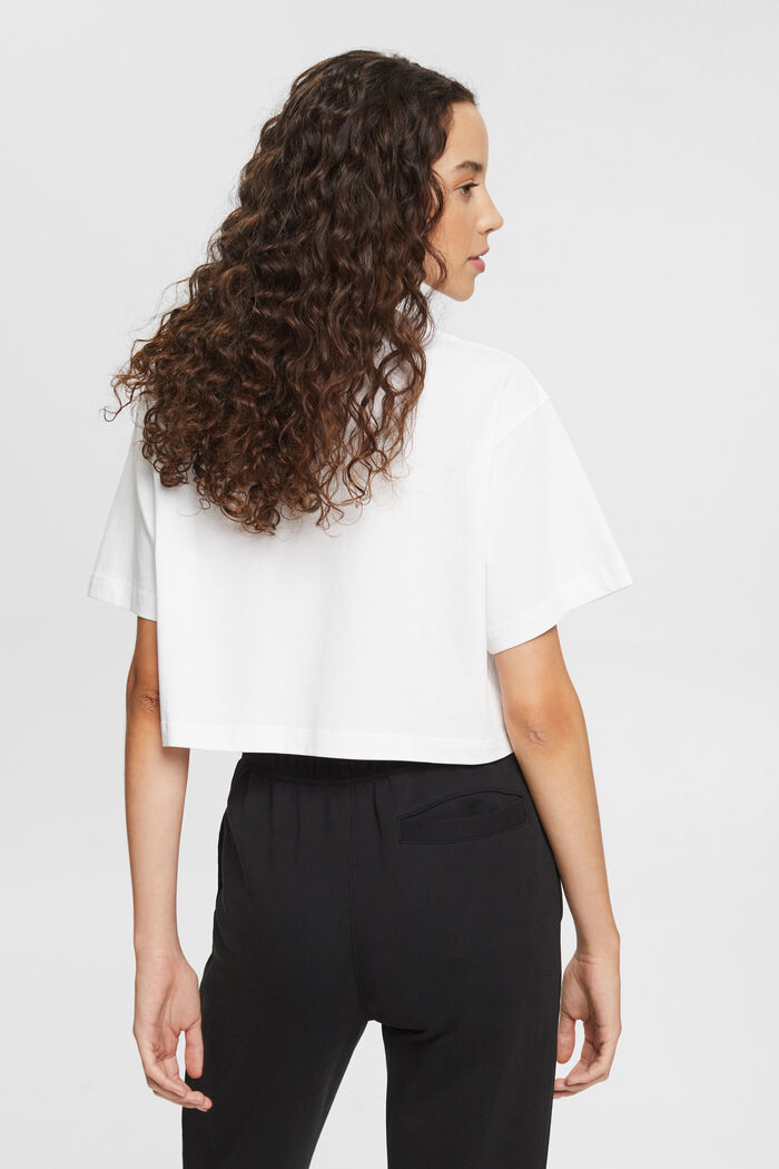 AMBIGRAM Cropped T-Shirt mit Bruststickerei, WHITE, detail image number 3