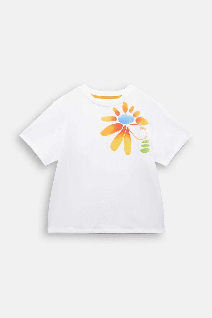 Baumwoll-T-Shirt mit Grafikprint, WHITE, detail image number 2