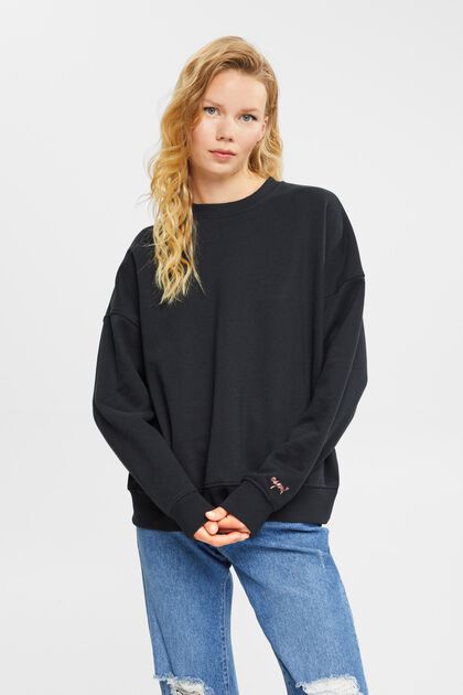 Sweatshirt, BLACK, overview
