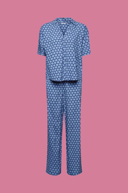 Pyjama mit Pünktchenprint, DARK BLUE, overview