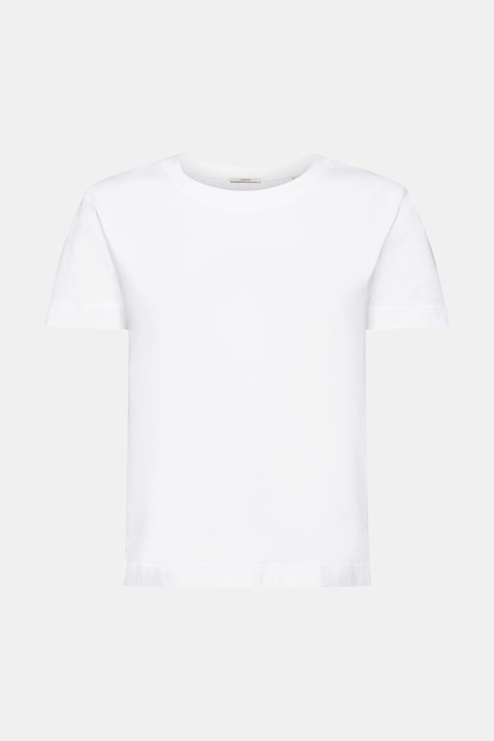 Baumwoll-T-Shirt mit Rundhalsausschnitt, WHITE, detail image number 6