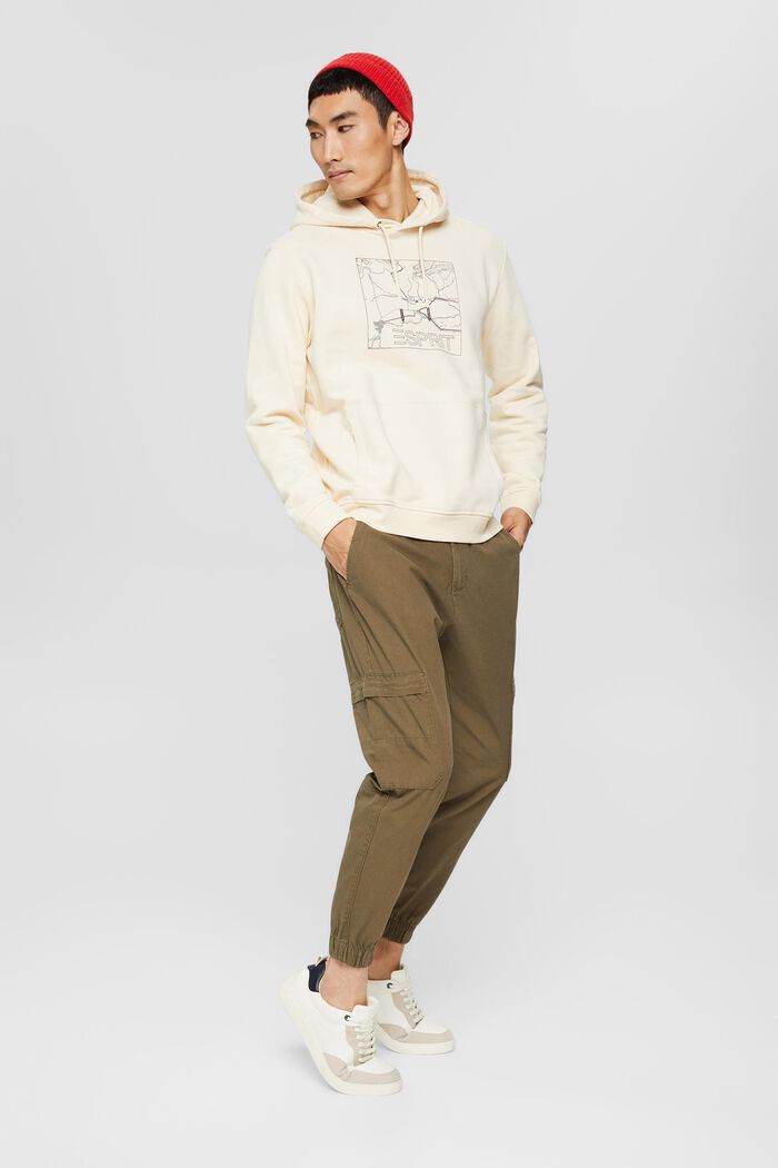 Recycelt: Sweatshirt-Hoodie mit Print, CREAM BEIGE, detail image number 1