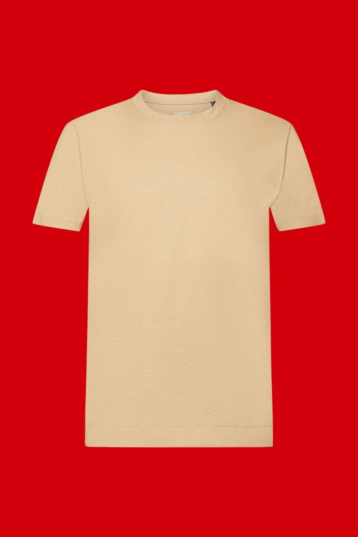 T-Shirt aus Baumwolle-Leinen-Mix, SAND, detail image number 6