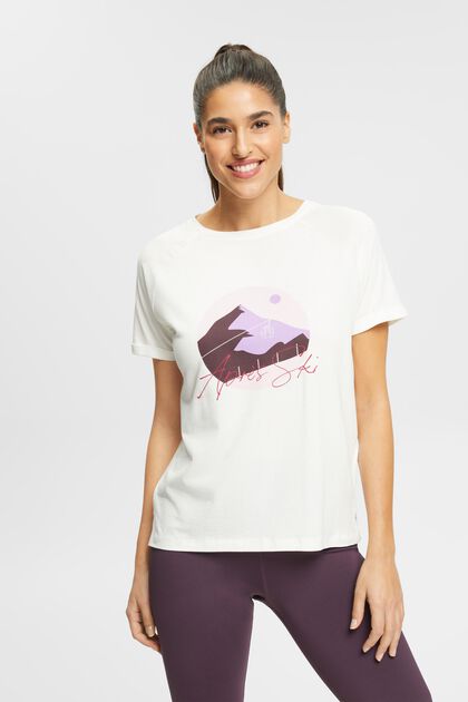 T-Shirt mit Front-Print, OFF WHITE, overview