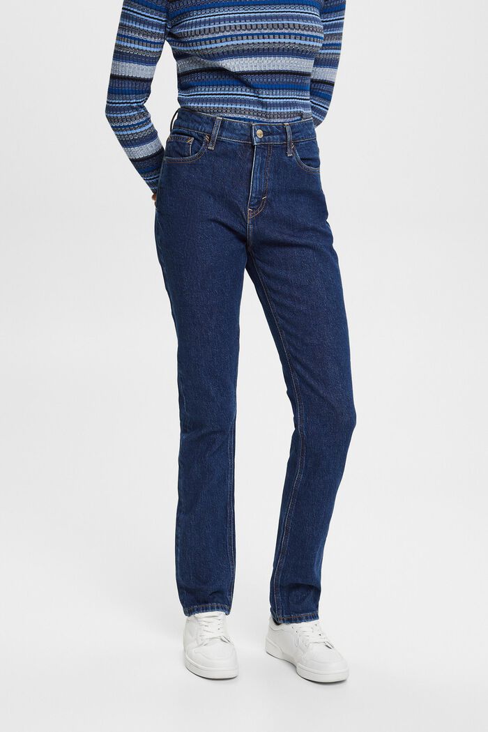 Schmal geschnittene Retro-Jeans mit hohem Bund, BLUE MEDIUM WASHED, detail image number 0
