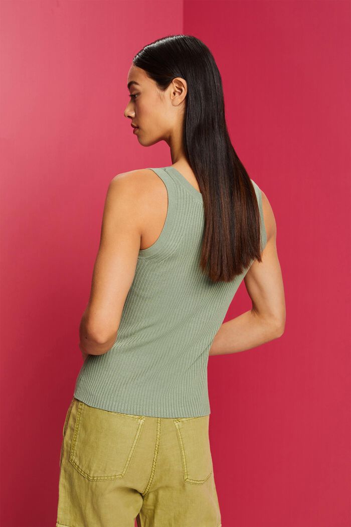 Tank Top in Rippstrick, PALE KHAKI, detail image number 3