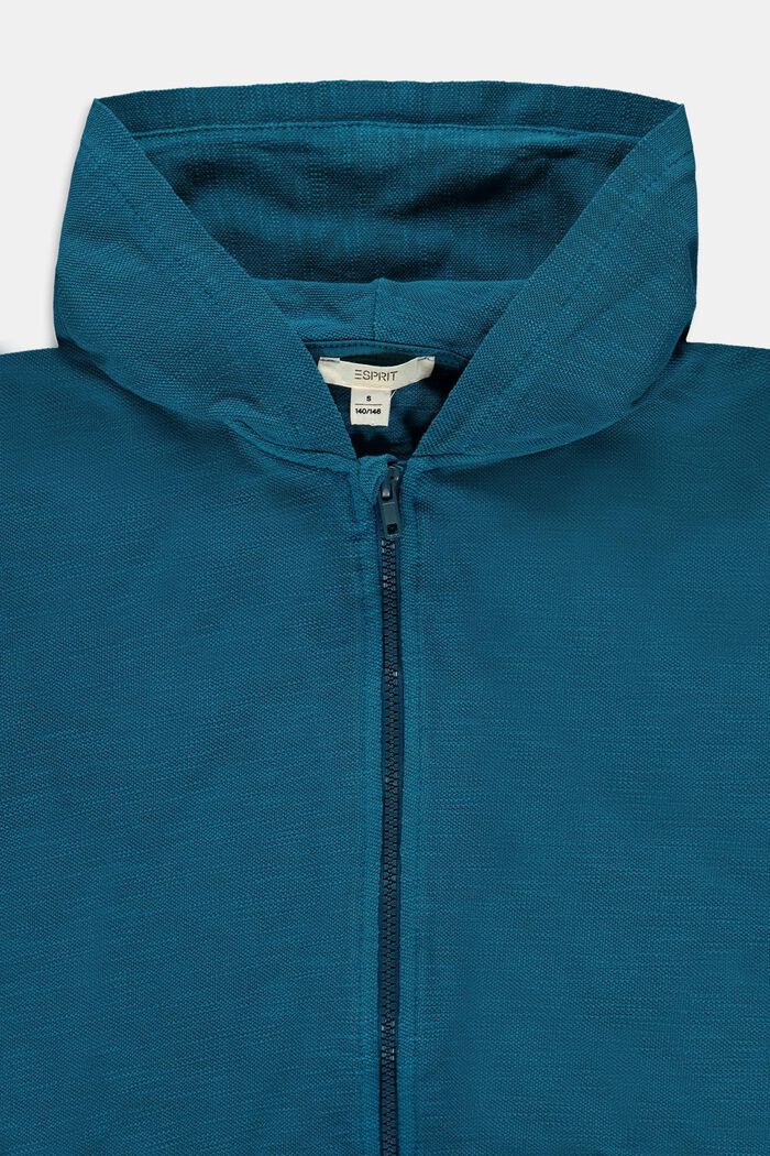 Sweatshirt-Cardigan mit Print, DARK TEAL GREEN, detail image number 2