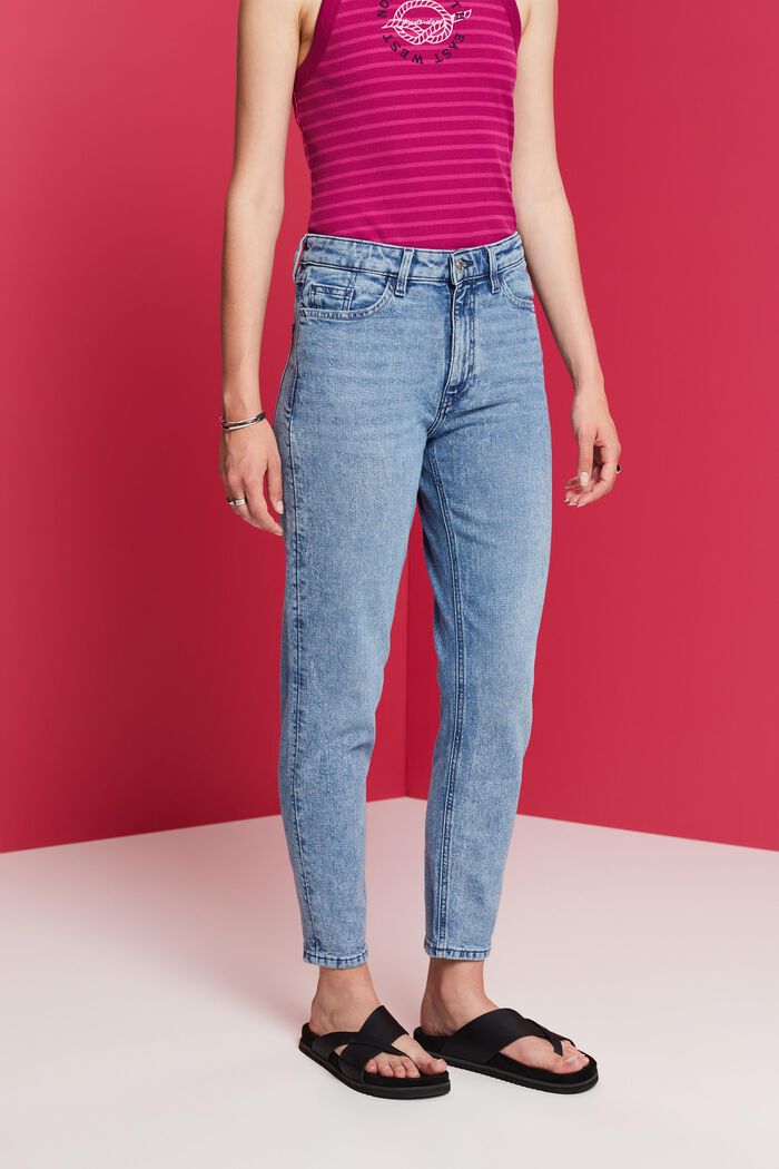 Cropped Mom-Jeans, BLUE BLEACHED, detail image number 0