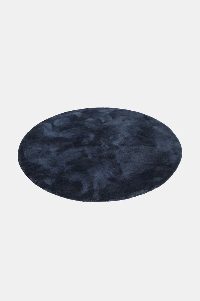 Hochflor-Teppich im unifarbenen Design, NAVY BLUE, detail image number 4