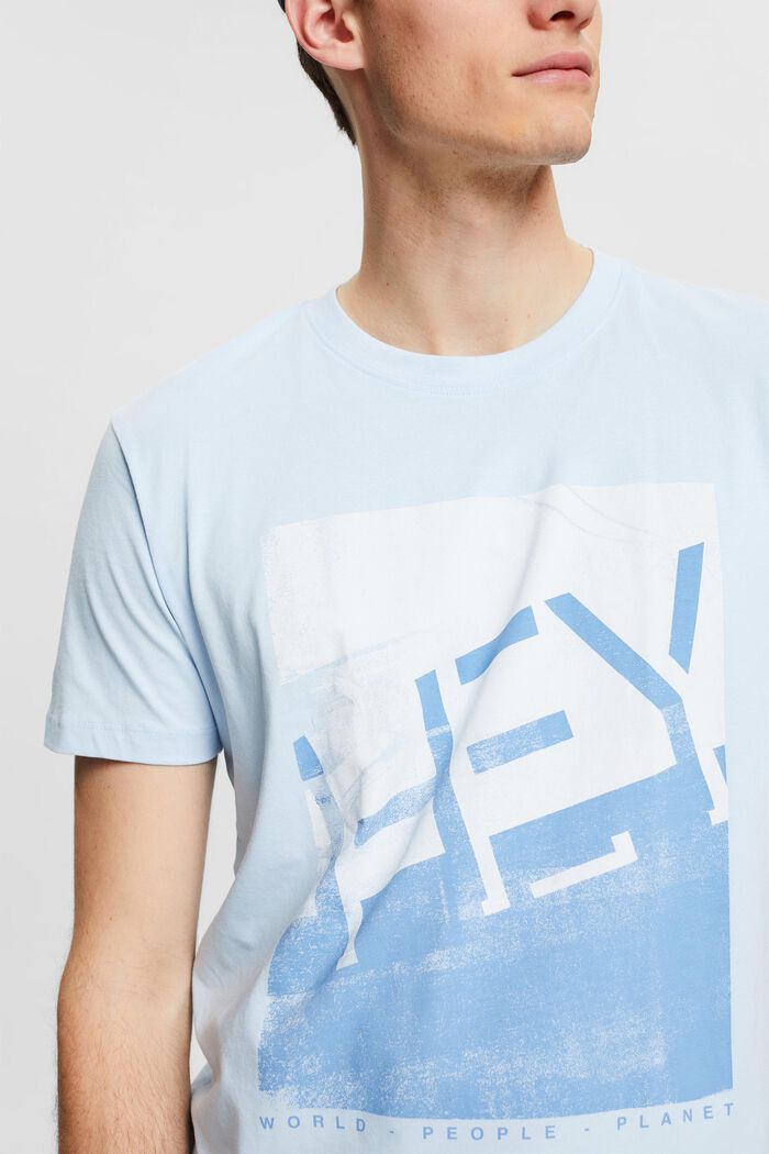 Jersey-T-Shirt mit großem Frontprint, LIGHT BLUE, detail image number 1