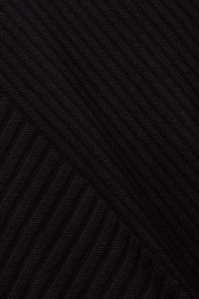 Geripptes Sweatshirt mit Rollkragen, BLACK, detail image number 4