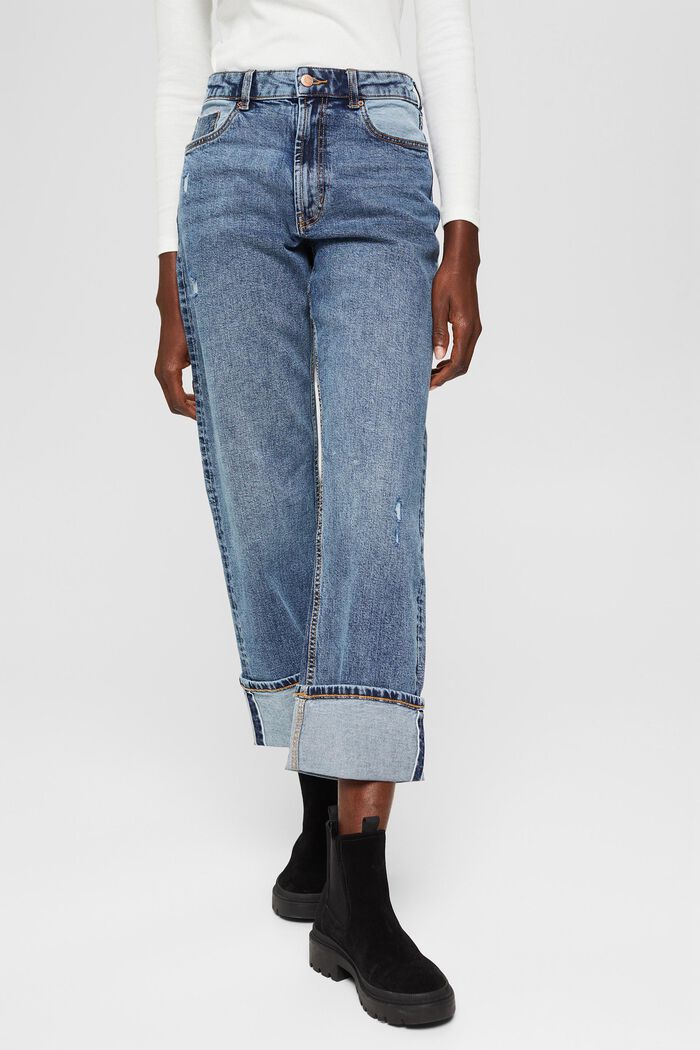 Weite Selvedge-Jeans aus Organic Cotton, BLUE DARK WASHED, detail image number 0