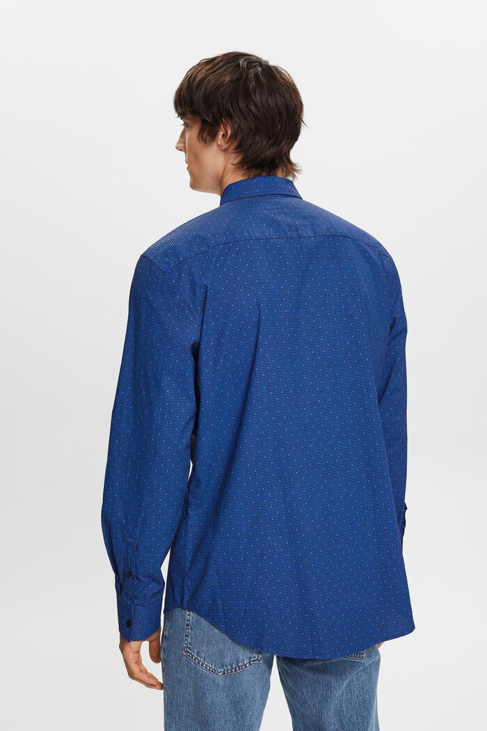 Gemustertes Button-Down-Hemd, 100 % Baumwolle, BRIGHT BLUE, detail image number 3