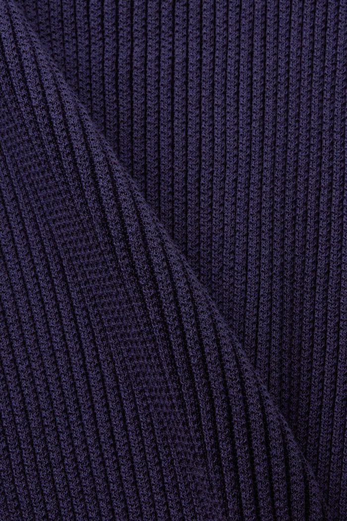 Poloshirt aus Rippstrick, NAVY, detail image number 4