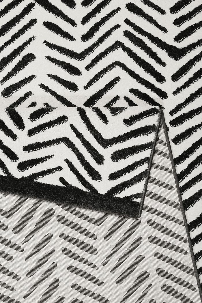 Kurzflor-Teppich mit Webmuster, BLACK, detail image number 3