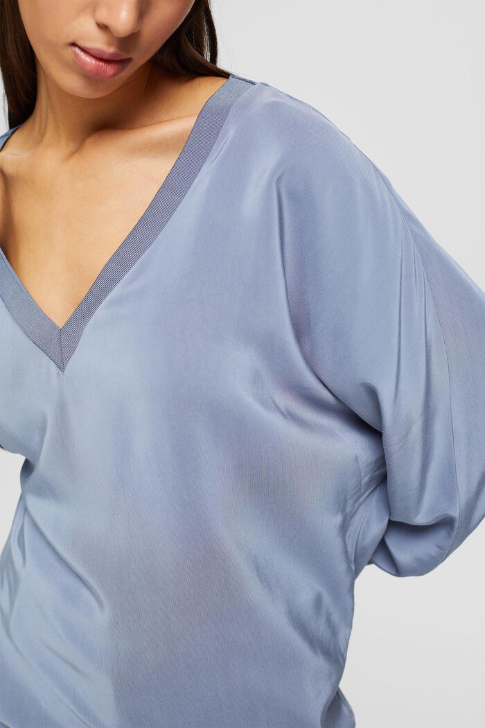 Oversize-Bluse mit LENZING™ ECOVERO™, GREY BLUE, detail image number 2