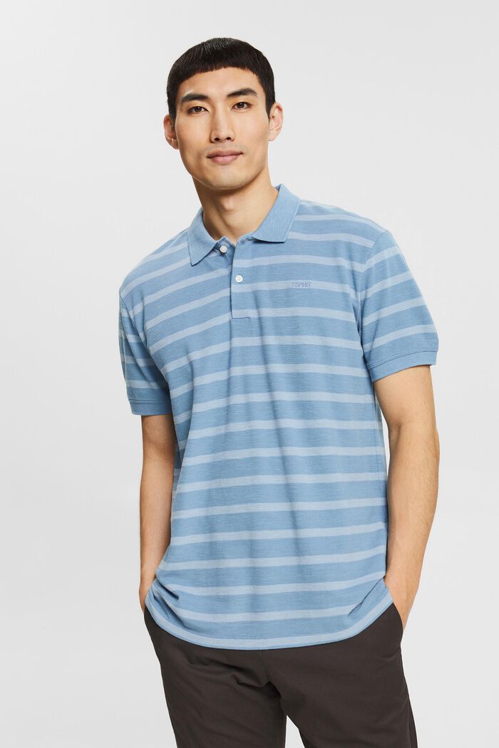 Polo-Shirt mit Streifen, BLUE, detail image number 0