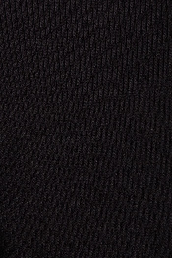 Rippstrick-Pullover mit Stehkragen, BLACK, detail image number 5