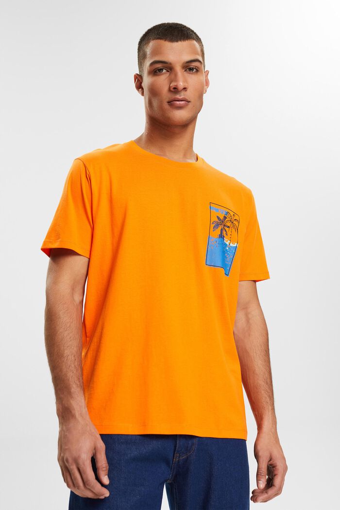Jersey-T-Shirt mit Print, ORANGE, detail image number 1
