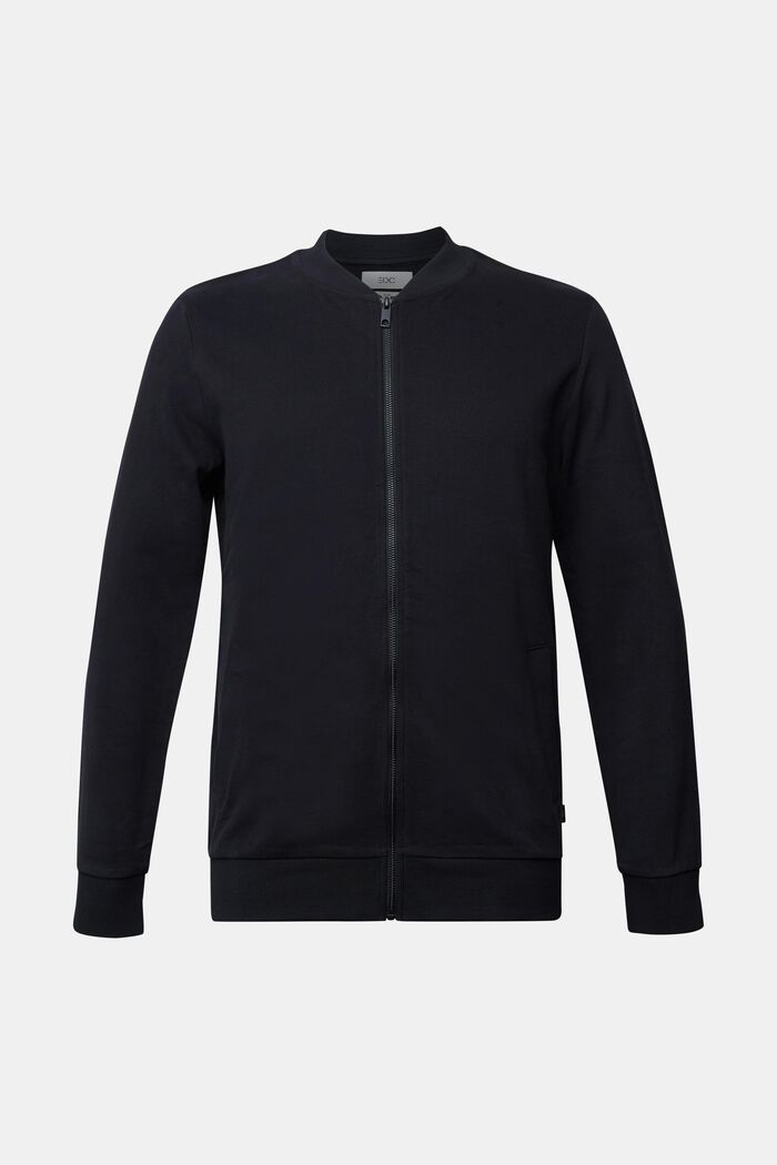 Sweat-Cardigan mit Zipper, BLACK, detail image number 0