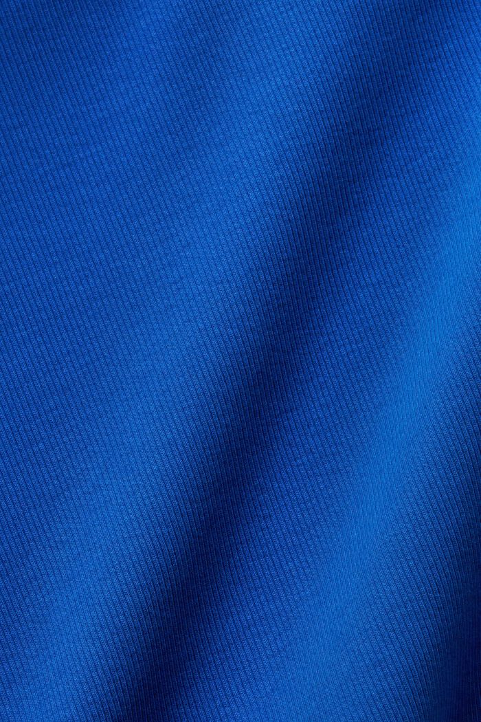 Geripptes Baumwoll-T-Shirt in verkürzter Länge, BRIGHT BLUE, detail image number 5