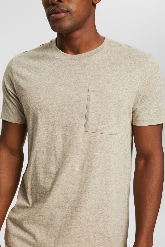 Jersey-T-Shirt in melierter Optik, SKIN BEIGE, detail image number 1