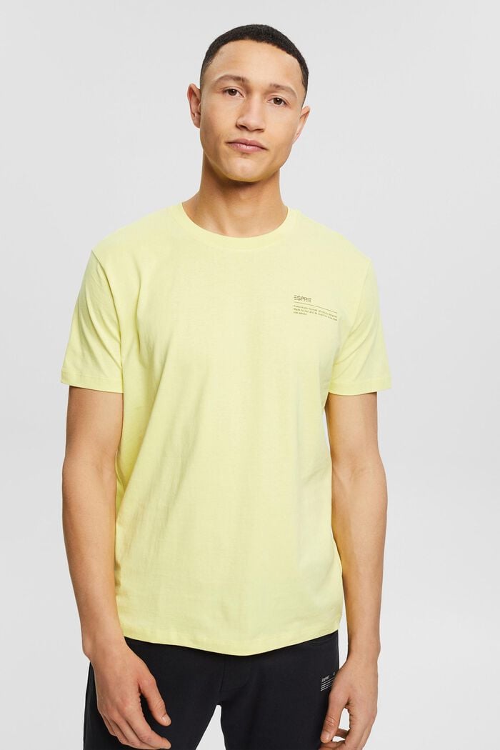 Jersey-T-Shirt mit Print, 100% Bio-Baumwolle, NEW YELLOW, detail image number 0