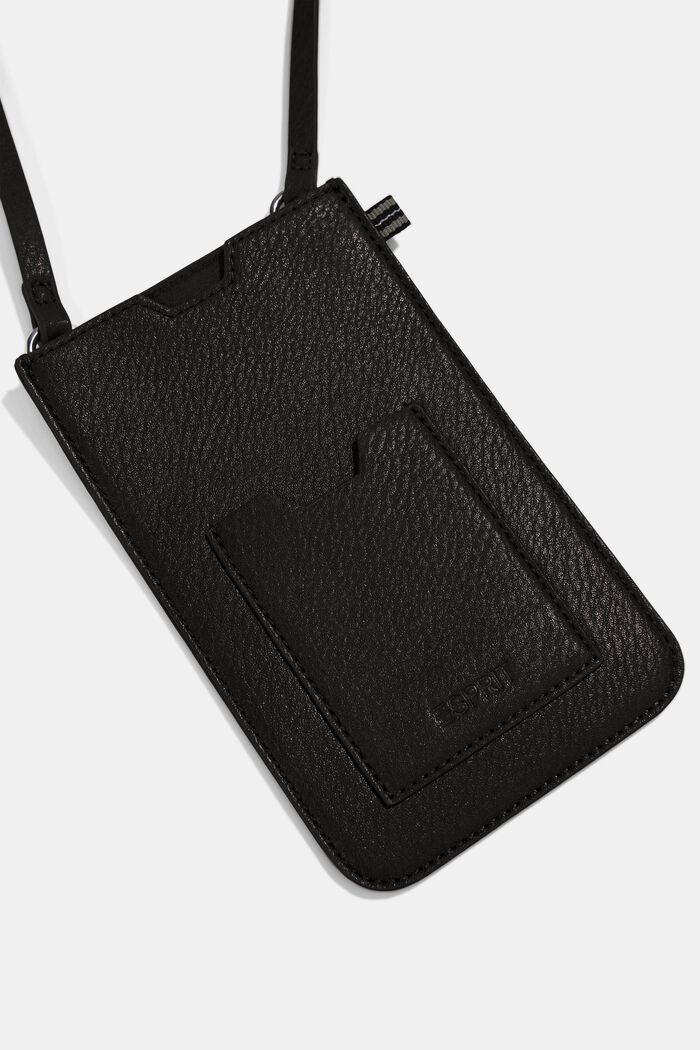 Smartphone-Tasche in Leder-Optik, BLACK, detail image number 1