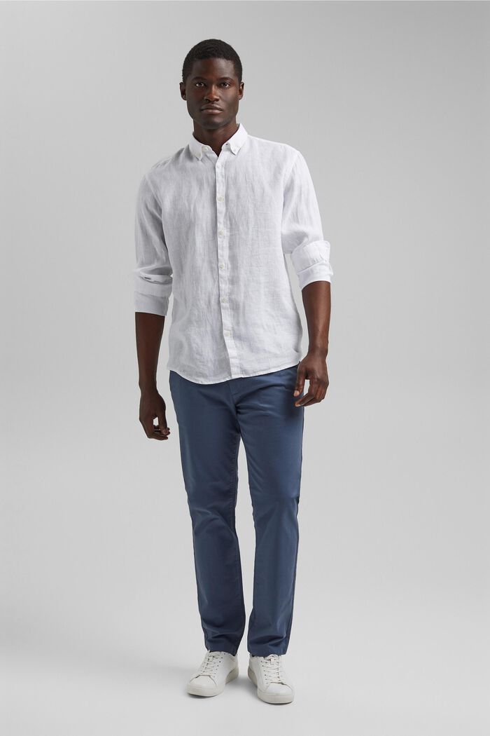 Button-Down-Hemd aus 100% Leinen, WHITE, detail image number 7