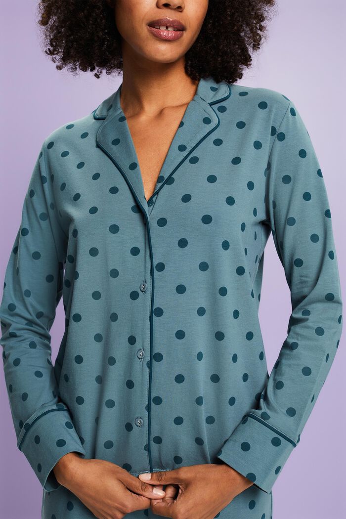 Langes Pyjama-Set aus Jersey, TEAL BLUE, detail image number 2