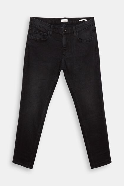 Stretch-Jeans in bequemer schmaler Passform, BLACK DARK WASHED, overview