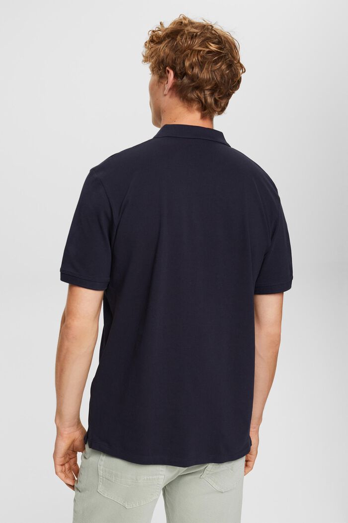 Piqué-Poloshirt aus Baumwolle, NAVY, detail image number 3
