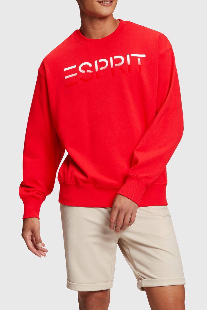 Sweatshirt mit beflocktem Logo-Aufnäher