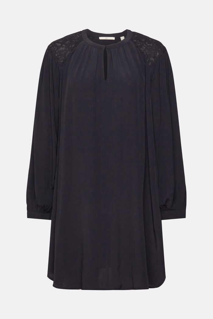 Kleid mit Spitzendetails, BLACK, detail image number 5
